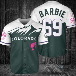 colorado rockies barbie baseball jersey green custom name and number 2023 all over printed sports x barbie movie jersey shirts laughinks 1