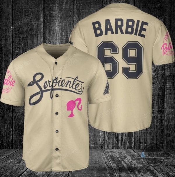 arizona diamondbacks barbie baseball jersey sand custom name and number 2023 all over printed sports x barbie movie jersey shirts laughinks 1