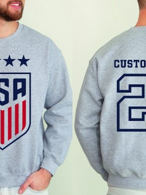 Usa Womens Soccer Logo Sweatshirt World Cup Usa Sweatshirt American Shirt Usa National Soccer Team 4Th Of July Flag America Soccer Team Unique revetee 3