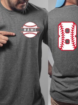 Name And Numbered Baseball T Shirt Custom Baseball Tee Game Day Shirt For Her Or Him Tis The Season Baseball Gift Fathers Day Gift Unique revetee 3