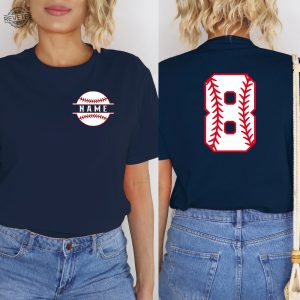 Name And Numbered Baseball T Shirt Custom Baseball Tee Game Day Shirt For Her Or Him Tis The Season Baseball Gift Fathers Day Gift Unique revetee 4