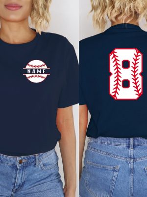 Name And Numbered Baseball T Shirt Custom Baseball Tee Game Day Shirt For Her Or Him Tis The Season Baseball Gift Fathers Day Gift Unique revetee 4