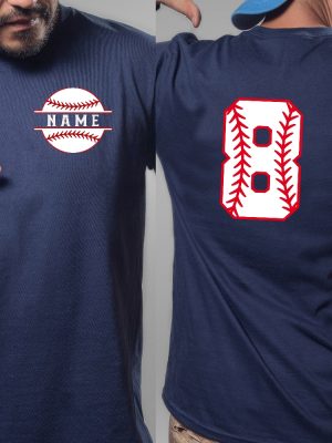 Name And Numbered Baseball T Shirt Custom Baseball Tee Game Day Shirt For Her Or Him Tis The Season Baseball Gift Fathers Day Gift Unique revetee 5