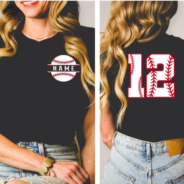 Name And Numbered Baseball T Shirt Custom Baseball Tee Game Day Shirt For Her Or Him Tis The Season Baseball Gift Fathers Day Gift Unique revetee 6