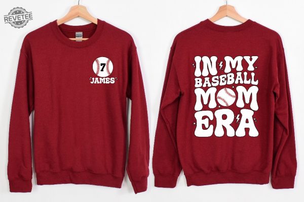 Custom Baseball Mom Sweatshirt In My Baseball Mom Era Shirt Game Day Sweater Sport Mom Shirt Baseball Lover Shirt Baseball Mom Crewneck Unique revetee 4