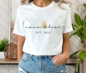 winnie the pooh crewneck sweatshirt tshirt hoodie mama bear est 2023 custom year shirts personalized mama bear winnie the pooh tee gift for mom laughinks 1