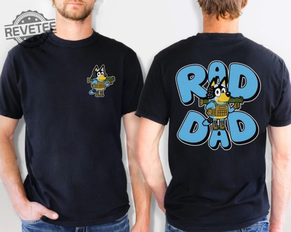 Retro Rad Dad Bluey Shirt Retro Bandit Heeler Shirt Fathers Day T Shirt Dad Bluey Shirt Dad Shirt Bluey Kids Tee Bluey Family Shirt Unique revetee 2