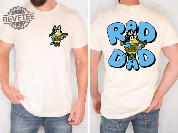 Retro Rad Dad Bluey Shirt Retro Bandit Heeler Shirt Fathers Day T Shirt Dad Bluey Shirt Dad Shirt Bluey Kids Tee Bluey Family Shirt Unique revetee 3