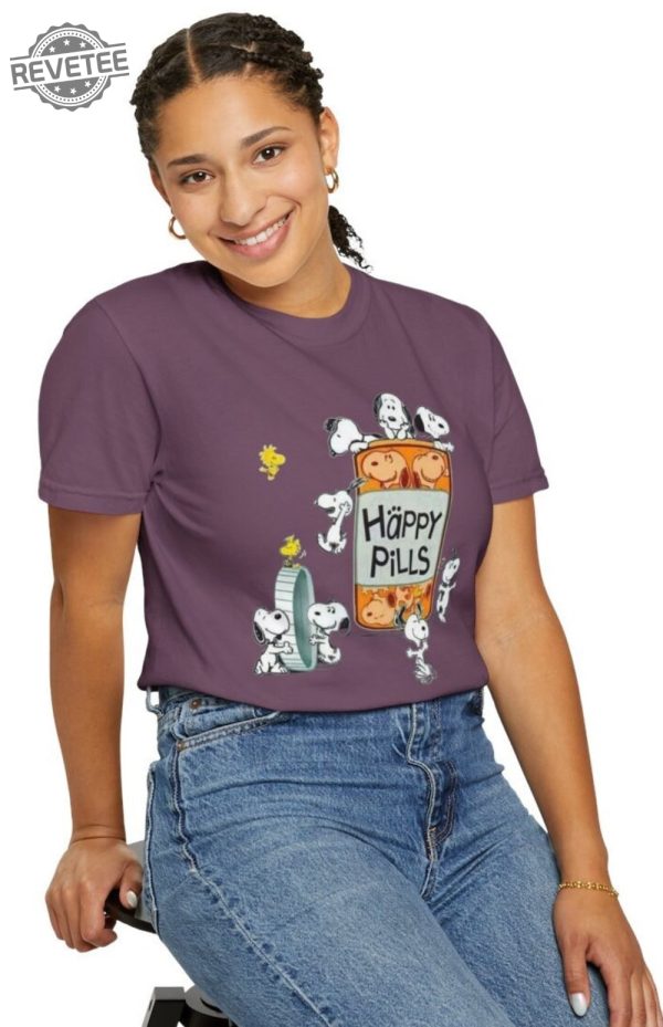 Dog Happy Pills Shirt Antidepressant Snopy Mom Sweater Funny Shirt Gift Therapist Shirt Cat Owner Gift Mental Health Matter Unique revetee 2