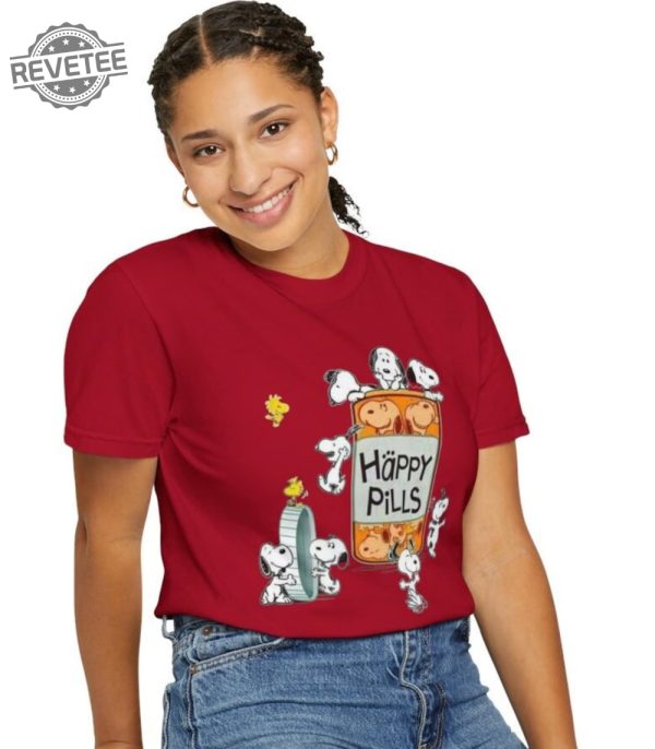 Dog Happy Pills Shirt Antidepressant Snopy Mom Sweater Funny Shirt Gift Therapist Shirt Cat Owner Gift Mental Health Matter Unique revetee 3