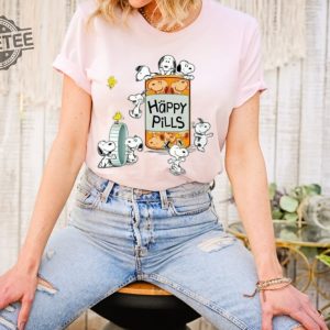 Dog Happy Pills Shirt Antidepressant Snopy Mom Sweater Funny Shirt Gift Therapist Shirt Cat Owner Gift Mental Health Matter Unique revetee 4