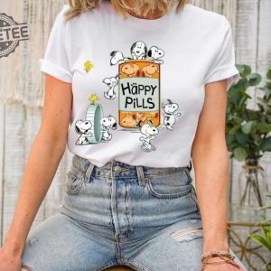 Dog Happy Pills Shirt Antidepressant Snopy Mom Sweater Funny Shirt Gift Therapist Shirt Cat Owner Gift Mental Health Matter Unique revetee 5