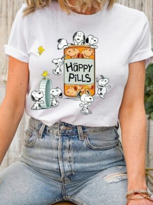 Dog Happy Pills Shirt Antidepressant Snopy Mom Sweater Funny Shirt Gift Therapist Shirt Cat Owner Gift Mental Health Matter Unique revetee 5