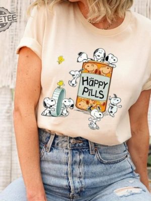 Dog Happy Pills Shirt Antidepressant Snopy Mom Sweater Funny Shirt Gift Therapist Shirt Cat Owner Gift Mental Health Matter Unique revetee 6