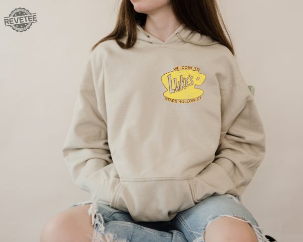 Lukes Diner Stars Hollow Sweatshirt And Hoodie Retro Text Lukes Diner Sweatshirt Vintage Style Stars Hollow Hoodie Gift Unique revetee 6