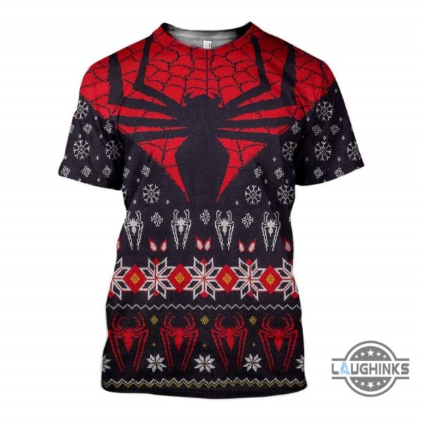 spider man ugly christmas sweater all over printed ugly marvel spiderman xmas 3d shirts hoodies sweatshirts and shorts superhero gift laughinks 5