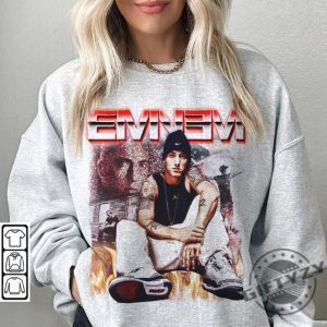 Eminem Slim Shady 90S Rap Shirt Bootleg Rapper Tshirt The Marshall Mathers Lp Album Vintage Y2k Sweatshirt Retro Unisex Hoodie Trendy Shirt giftyzy 3