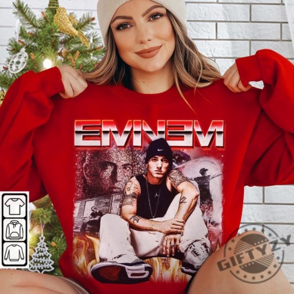 Eminem Slim Shady 90S Rap Shirt Bootleg Rapper Tshirt The Marshall Mathers Lp Album Vintage Y2k Sweatshirt Retro Unisex Hoodie Trendy Shirt giftyzy 5