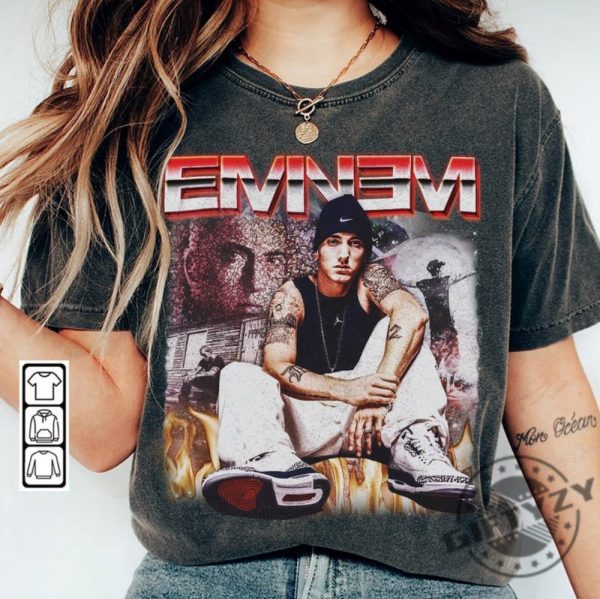 Eminem Slim Shady 90S Rap Shirt Bootleg Rapper Tshirt The Marshall Mathers Lp Album Vintage Y2k Sweatshirt Retro Unisex Hoodie Trendy Shirt giftyzy 7