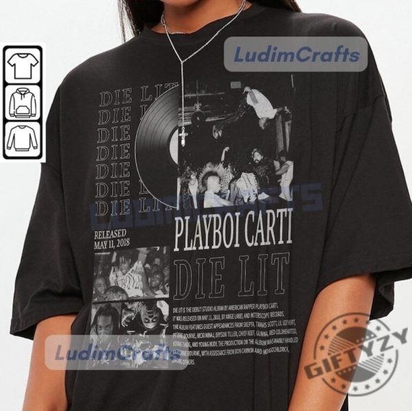 Playboi Carti Music Rap Shirt Dye Lit Album Tshirt Antagonist Tour 90S Vintage Sweatshirt Trendy Hoodie Playboi Carti Fan Merch giftyzy 1