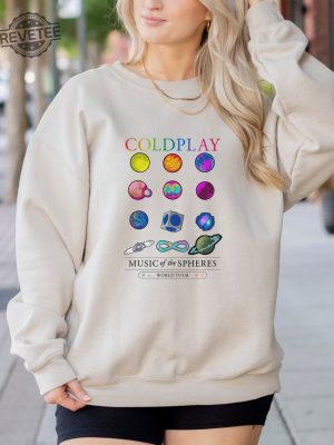 Coldplay Music Band Hoodie Music Of The Spheres Tour 2024 Sweat Retro Coldplay Hoodie World Music Tour Gift For Fan Sweatshirt Unique revetee 3