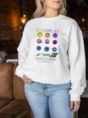 Coldplay Music Band Hoodie Music Of The Spheres Tour 2024 Sweat Retro Coldplay Hoodie World Music Tour Gift For Fan Sweatshirt Unique revetee 6