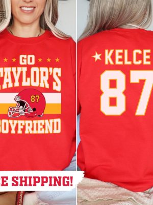 Go Taylors Boyfriend Sweatshirt Swift Kelce Crewneck Vintage Swift Sweatshirt Football Swiftie Swift Chiefs Sweat Shirt Unique revetee 2