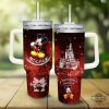 mickey mouse tumbler 40 oz mickey mouse castle glitter pattern 40oz stainless steel stanley tumbler with handle and straw lid disney cups laughinks 1