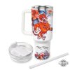 tigers cup 40 oz custom name just a girl who loves clemson tigers sports mascot flower pattern 40oz stainless steel tumbler with handle and straw lid laughinks 1