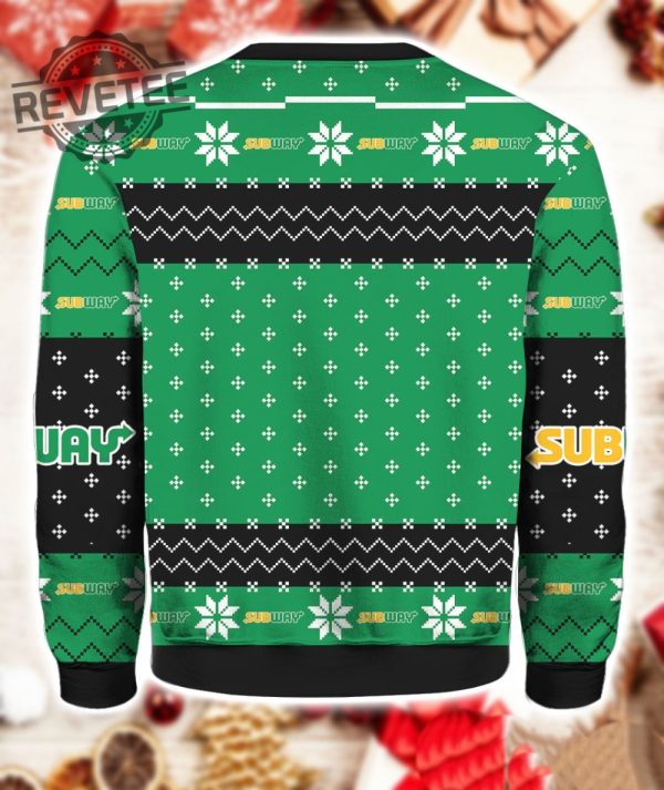 Subway Fast Food Ugly Christmas Sweater Unique revetee 2