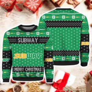 Subway Fast Food Ugly Christmas Sweater Unique revetee 3