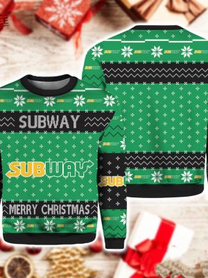 Subway Fast Food Ugly Christmas Sweater Unique revetee 3