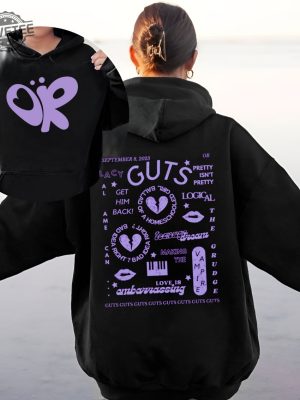 Olivia Guts Tour Track List Aesthetic Sweatshirt Olivia Rodrigo Guts Shirt Album Tracklist Tee Olivia Rodrigo Merch Teenager Girl Gifts Unique revetee 2