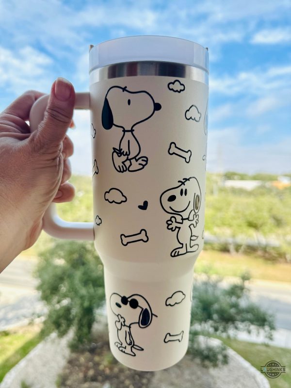 snoopy tumbler 40 oz snoopy the peanuts cute cartoon movie stainless steel stanley cup 40oz dog lovers gift inspired by gong cha snoopy tumblers laughinks 4