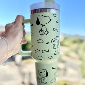 snoopy tumbler 40 oz snoopy the peanuts cute cartoon movie stainless steel stanley cup 40oz dog lovers gift inspired by gong cha snoopy tumblers laughinks 5