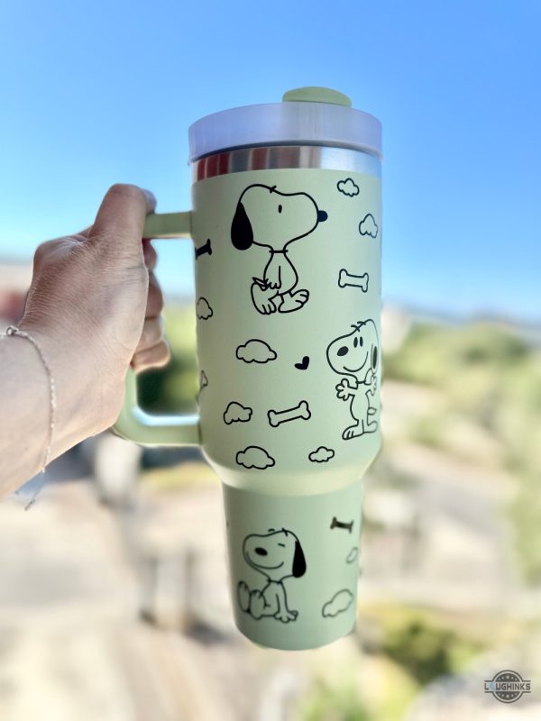 snoopy tumbler 40 oz snoopy the peanuts cute cartoon movie stainless steel stanley cup 40oz dog lovers gift inspired by gong cha snoopy tumblers laughinks 5