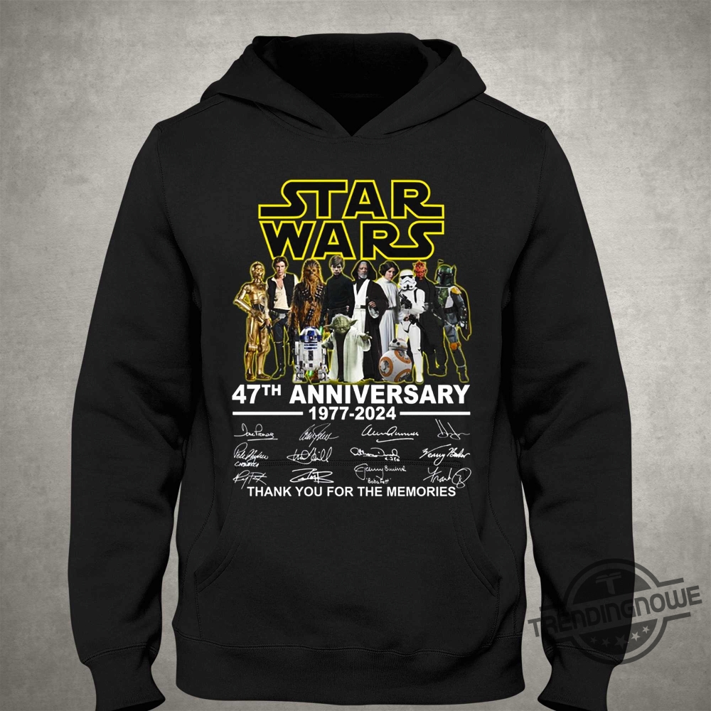 Star Wars 47Th Anniversary Shirt 1977  2024 Thank You For The Memories T Shirt