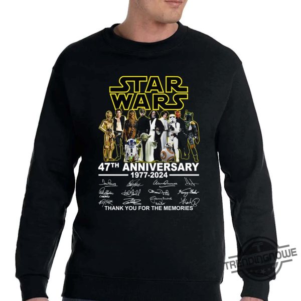 Star Wars 47Th Anniversary Shirt 1977 2024 Thank You For The Memories T Shirt trendingnowe 2