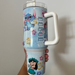 stitch coffee cup 40 oz stitch stanley dupe 40oz stainless steel tumbler with handle lilo and stitch disney starbucks style travel mug gift laughinks 3