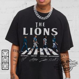 Lions Walking Abbey Road Signatures Football Shirt Detroit Lions Nfc North Champions Shirt trendingnowe 2