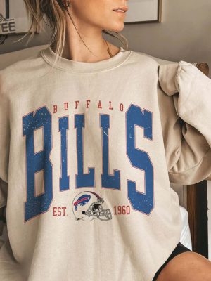 Vintage Buffalo Crewneck Football Sweatshirt Womens Buffalo Sweatshirt Buffalo Football Hoodie Football Fan Sport Sweatshirt Unique revetee 3