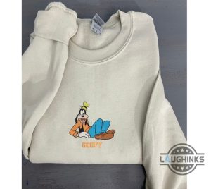 goofy sweatshirt tshirt hoodie embroidery disney characters shirts embroidered disney sweatshirt vintage goofy cartoon movie tee laughinks 1