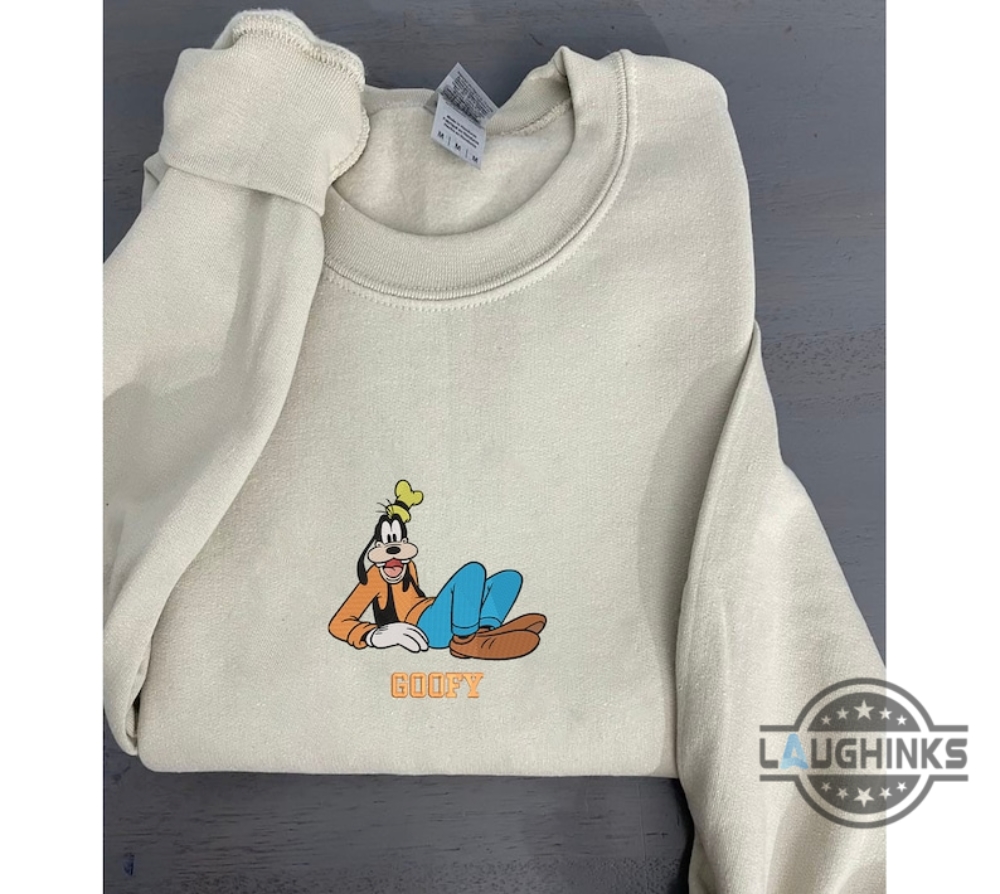 Goofy Sweatshirt Tshirt Hoodie Embroidery Disney Characters Shirts Embroidered Disney Sweatshirt Vintage Goofy Cartoon Movie Tee