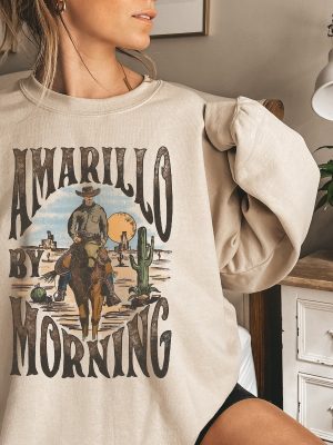 Amarillo By Morning Sweatshirt Amarillo Sweater Country Sweater Texas Sweater Country Music Sweater Western Sweater Country Music Sweater Unique revetee 4