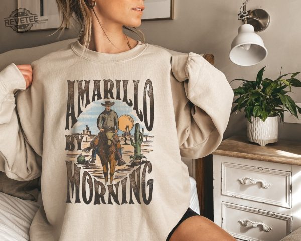 Amarillo By Morning Sweatshirt Amarillo Sweater Country Sweater Texas Sweater Country Music Sweater Western Sweater Country Music Sweater Unique revetee 4