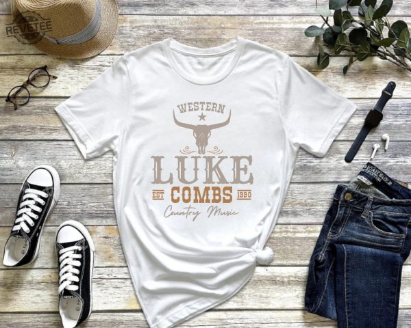 Luke Combs Est 1990 T Shirt Concert Shirt Western Luke Combs Bullhead Tour 2023 Merch Country Music Fan Cowboy Combs Shirt Gift For Her Unique revetee 1