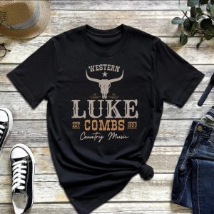 Luke Combs Est 1990 T Shirt Concert Shirt Western Luke Combs Bullhead Tour 2023 Merch Country Music Fan Cowboy Combs Shirt Gift For Her Unique revetee 2