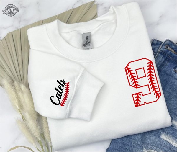 Custom Baseball Sweatshirt Baseball Mom Crewneck Baseball Sweatshirt Grandma Girlfriend Unique revetee 1