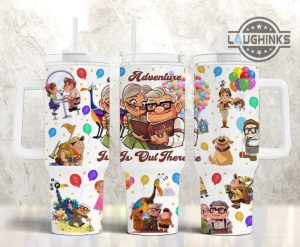 stanley valentines cup 40 oz disney carl and ellie up movie stainless steel tumbler with handle cartoon 40oz quencher tumblers valentines day gift for couple her him laughinks 1 1