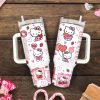 hello kitty stanley starbucks cup pink valentine 40oz tumbler cartoon pink valentines day gift for couples coffee lovers 40 oz dupe sanrio stainless steel tumblers laughinks 1